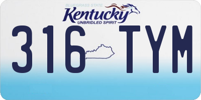 KY license plate 316TYM