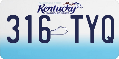 KY license plate 316TYQ