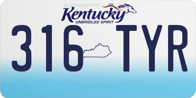 KY license plate 316TYR