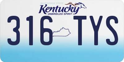 KY license plate 316TYS