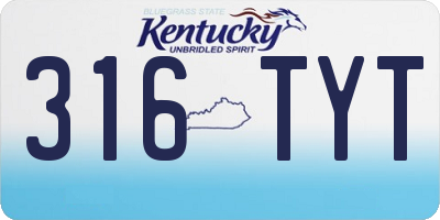 KY license plate 316TYT