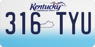 KY license plate 316TYU