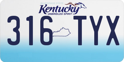 KY license plate 316TYX