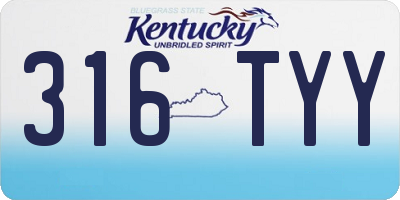 KY license plate 316TYY