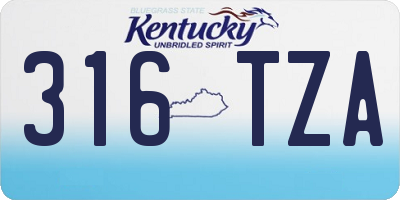 KY license plate 316TZA