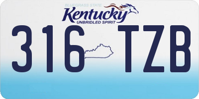 KY license plate 316TZB