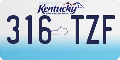 KY license plate 316TZF