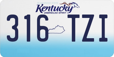 KY license plate 316TZI
