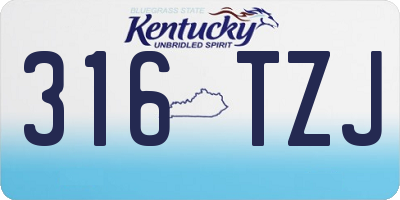KY license plate 316TZJ