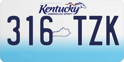 KY license plate 316TZK