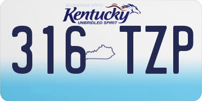 KY license plate 316TZP