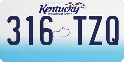 KY license plate 316TZQ