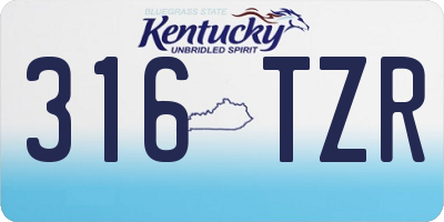 KY license plate 316TZR