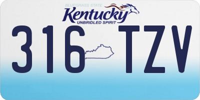 KY license plate 316TZV