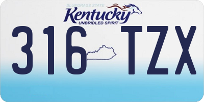 KY license plate 316TZX