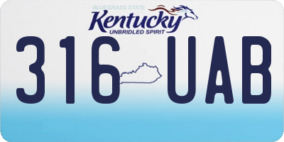 KY license plate 316UAB
