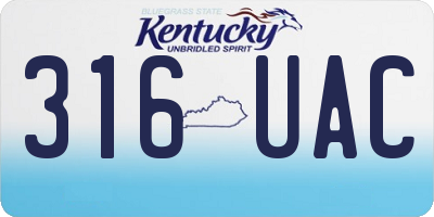 KY license plate 316UAC