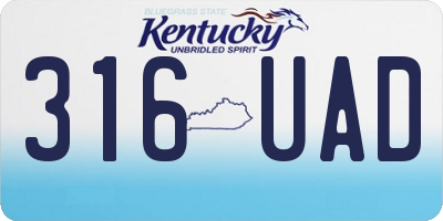 KY license plate 316UAD