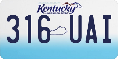 KY license plate 316UAI