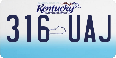 KY license plate 316UAJ