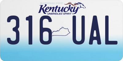 KY license plate 316UAL