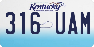 KY license plate 316UAM