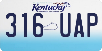 KY license plate 316UAP