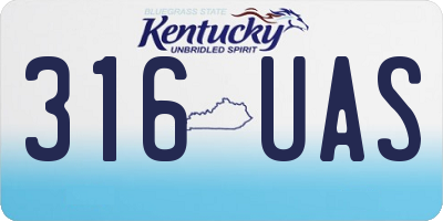 KY license plate 316UAS