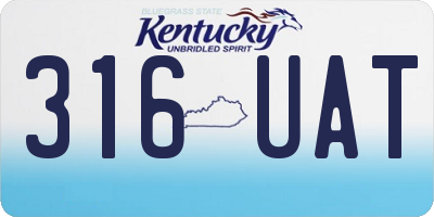KY license plate 316UAT