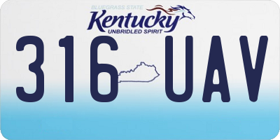 KY license plate 316UAV