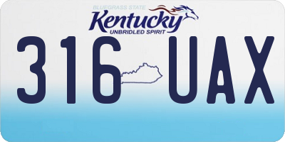 KY license plate 316UAX