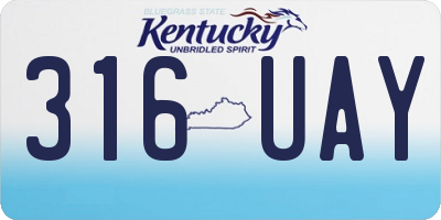 KY license plate 316UAY