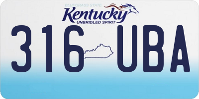 KY license plate 316UBA