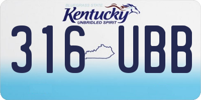 KY license plate 316UBB