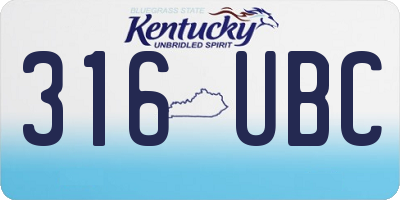 KY license plate 316UBC