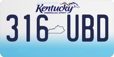 KY license plate 316UBD