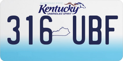 KY license plate 316UBF