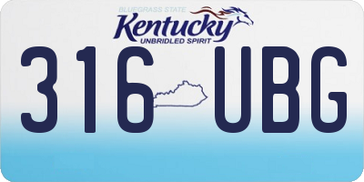 KY license plate 316UBG