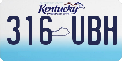 KY license plate 316UBH