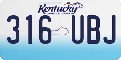 KY license plate 316UBJ