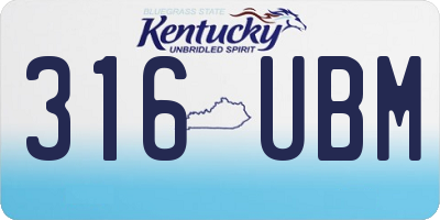 KY license plate 316UBM