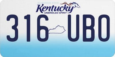 KY license plate 316UBO