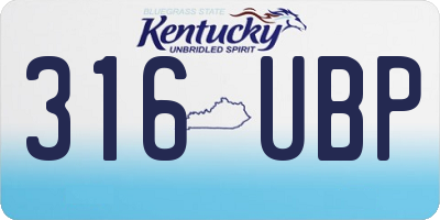 KY license plate 316UBP