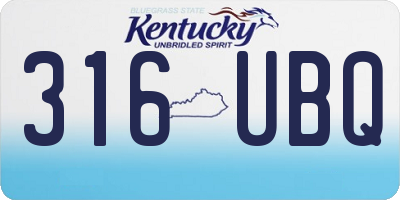 KY license plate 316UBQ