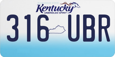 KY license plate 316UBR