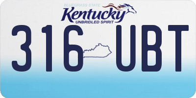 KY license plate 316UBT
