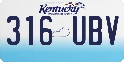 KY license plate 316UBV
