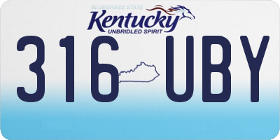 KY license plate 316UBY