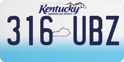KY license plate 316UBZ