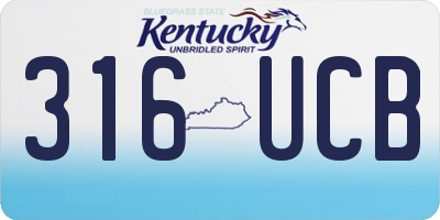 KY license plate 316UCB